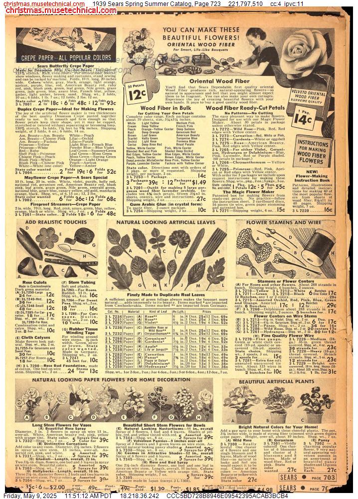 1939 Sears Spring Summer Catalog, Page 723