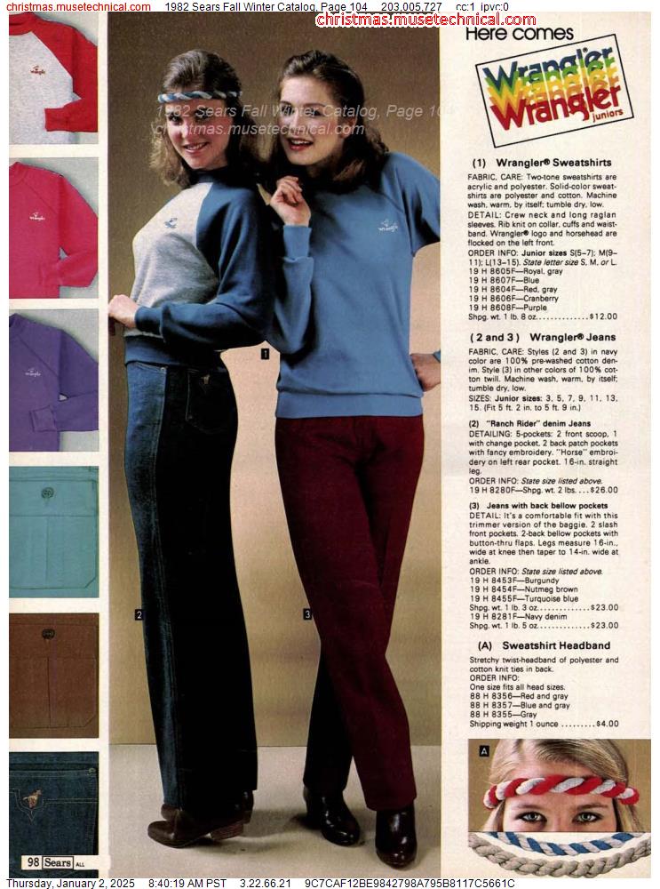 1982 Sears Fall Winter Catalog, Page 104