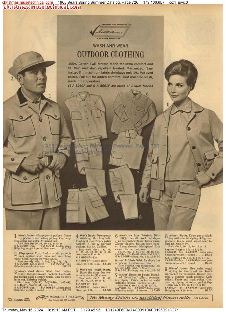 1965 Sears Spring Summer Catalog, Page 726