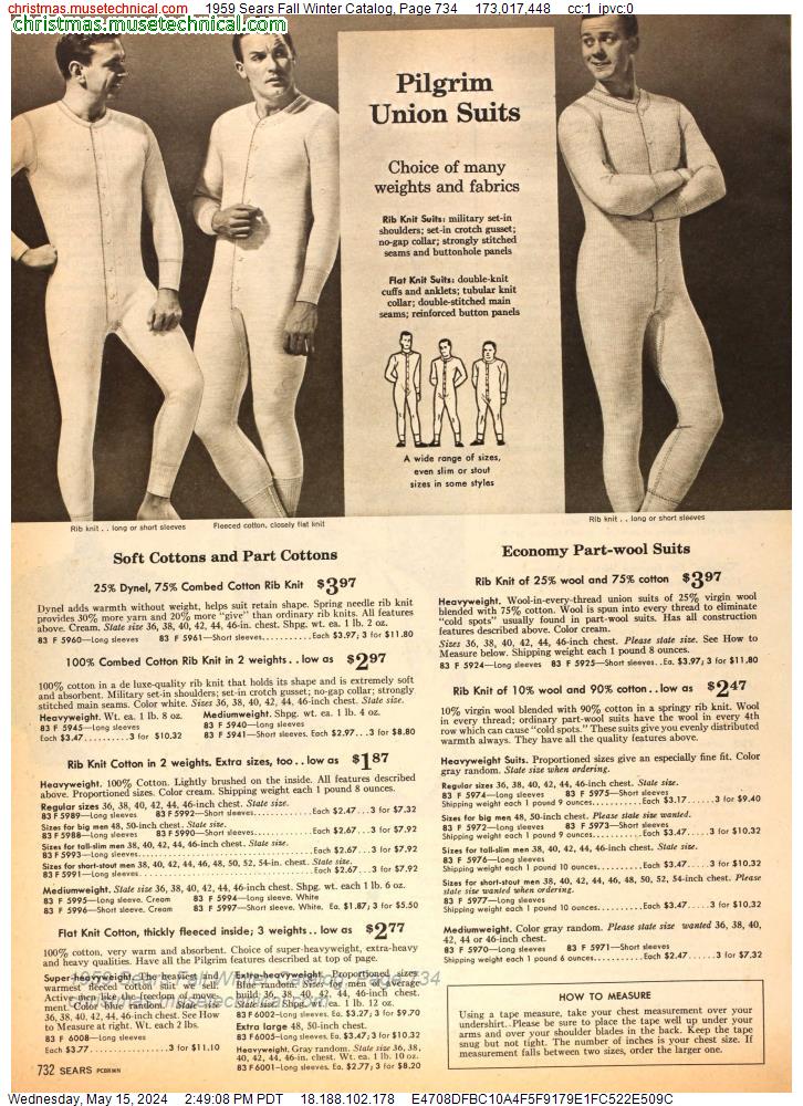 1959 Sears Fall Winter Catalog, Page 734