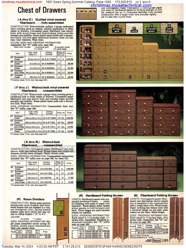 1981 Sears Spring Summer Catalog, Page 1265