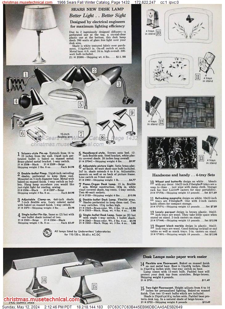 1966 Sears Fall Winter Catalog, Page 1432