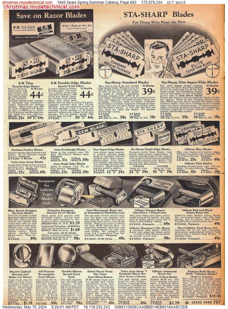 1940 Sears Spring Summer Catalog, Page 893