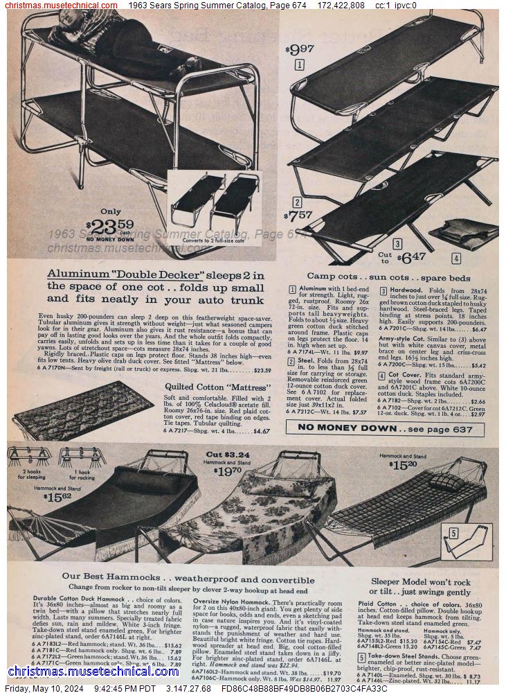 1963 Sears Spring Summer Catalog, Page 674