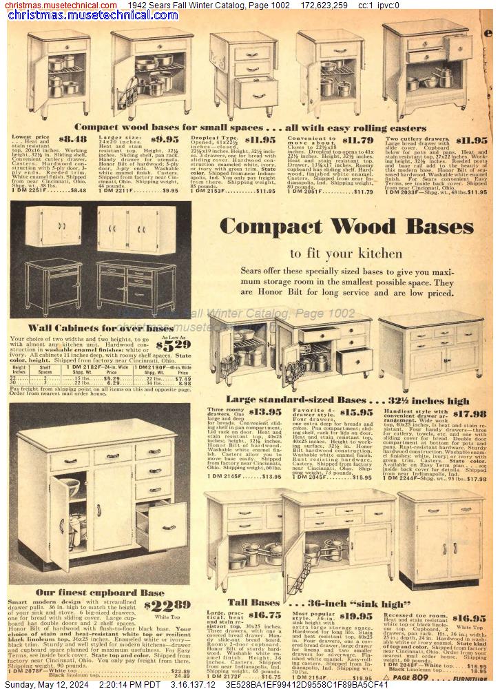 1942 Sears Fall Winter Catalog, Page 1002