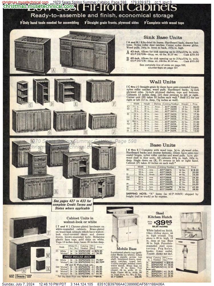 1970 Sears Spring Summer Catalog, Page 598