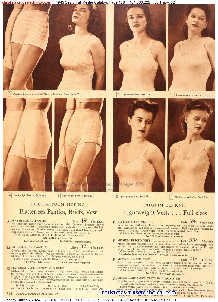 1943 Sears Fall Winter Catalog, Page 186