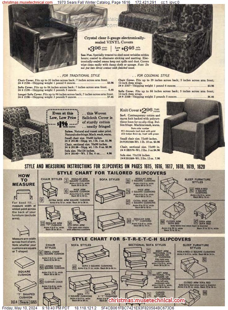 1970 Sears Fall Winter Catalog, Page 1616
