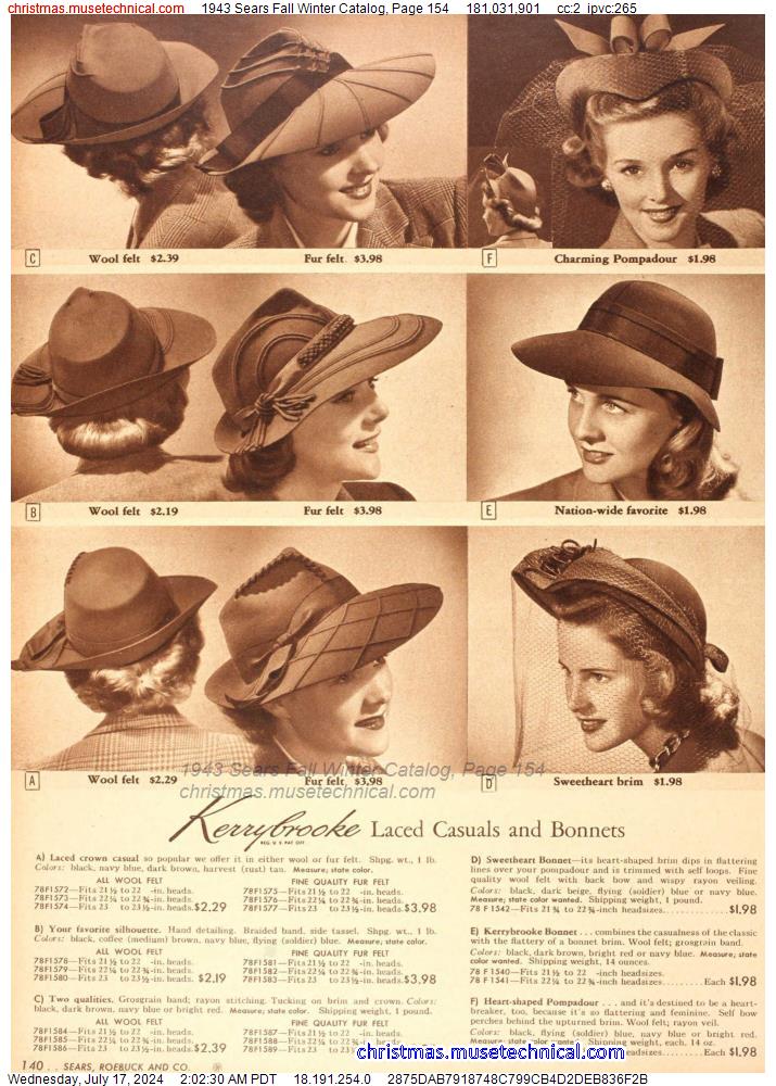 1943 Sears Fall Winter Catalog, Page 154