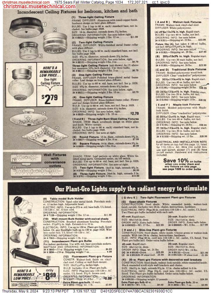 1975 Sears Fall Winter Catalog, Page 1034