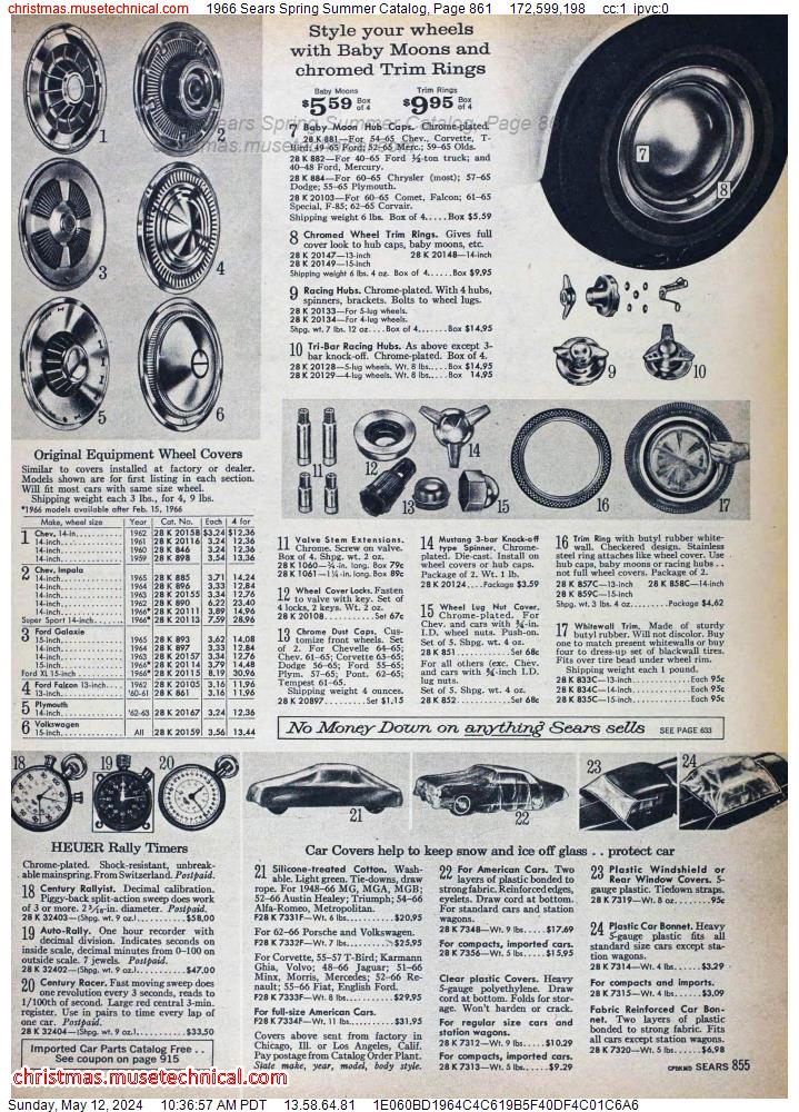 1966 Sears Spring Summer Catalog, Page 861