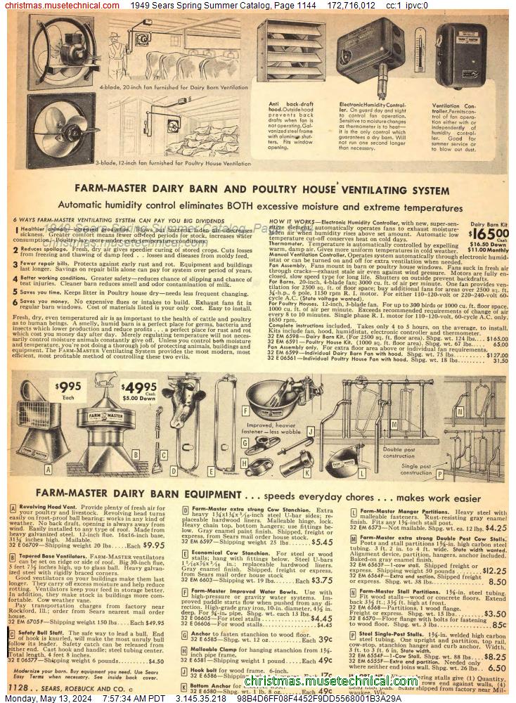 1949 Sears Spring Summer Catalog, Page 1144
