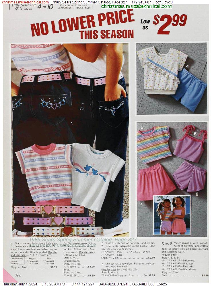 1985 Sears Spring Summer Catalog, Page 327