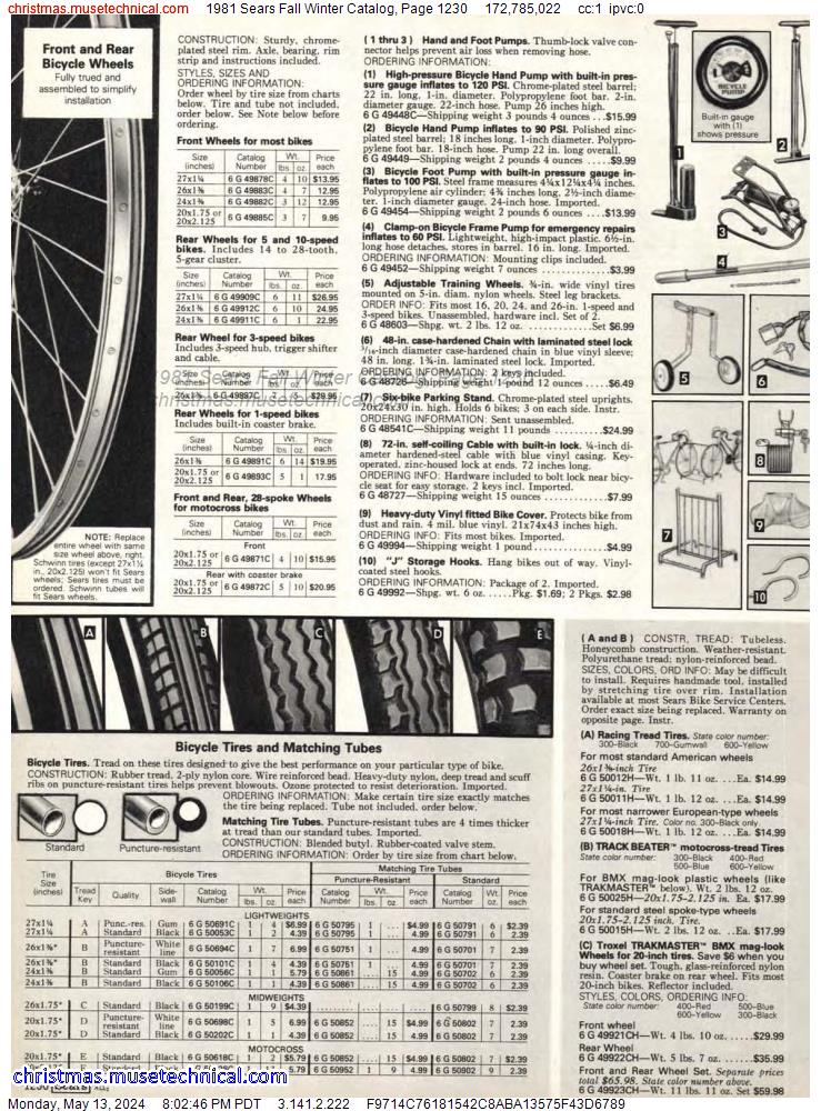 1981 Sears Fall Winter Catalog, Page 1230