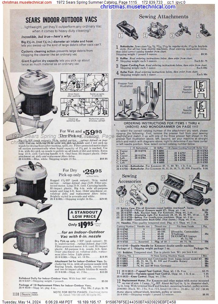 1972 Sears Spring Summer Catalog, Page 1115