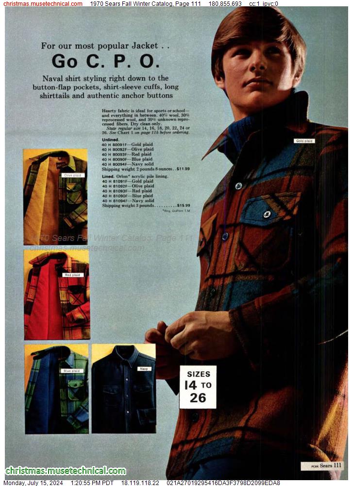 1970 Sears Fall Winter Catalog, Page 111