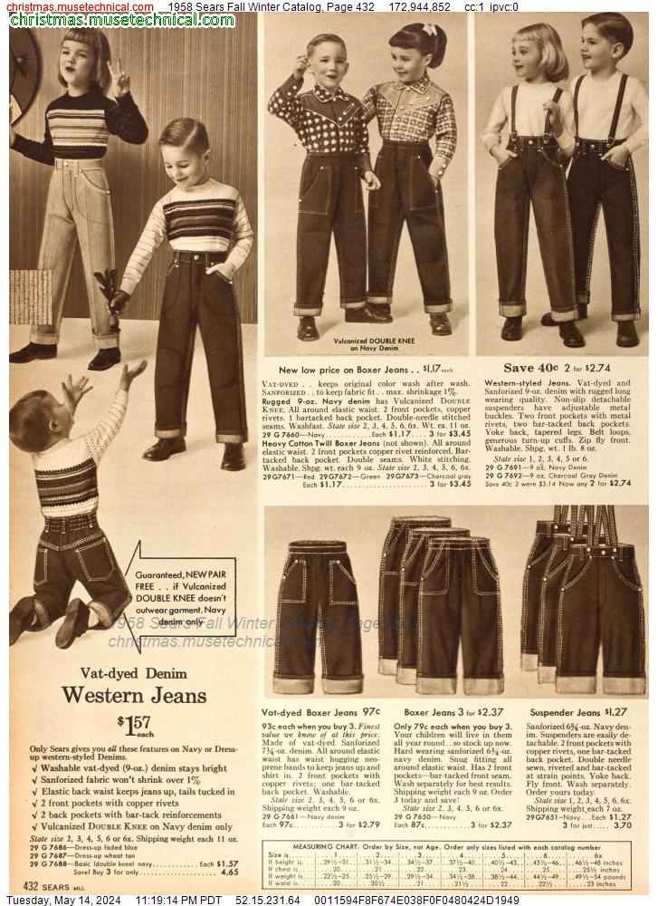 1958 Sears Fall Winter Catalog, Page 432