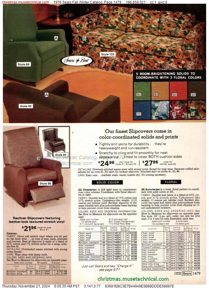 1976 Sears Fall Winter Catalog, Page 1479