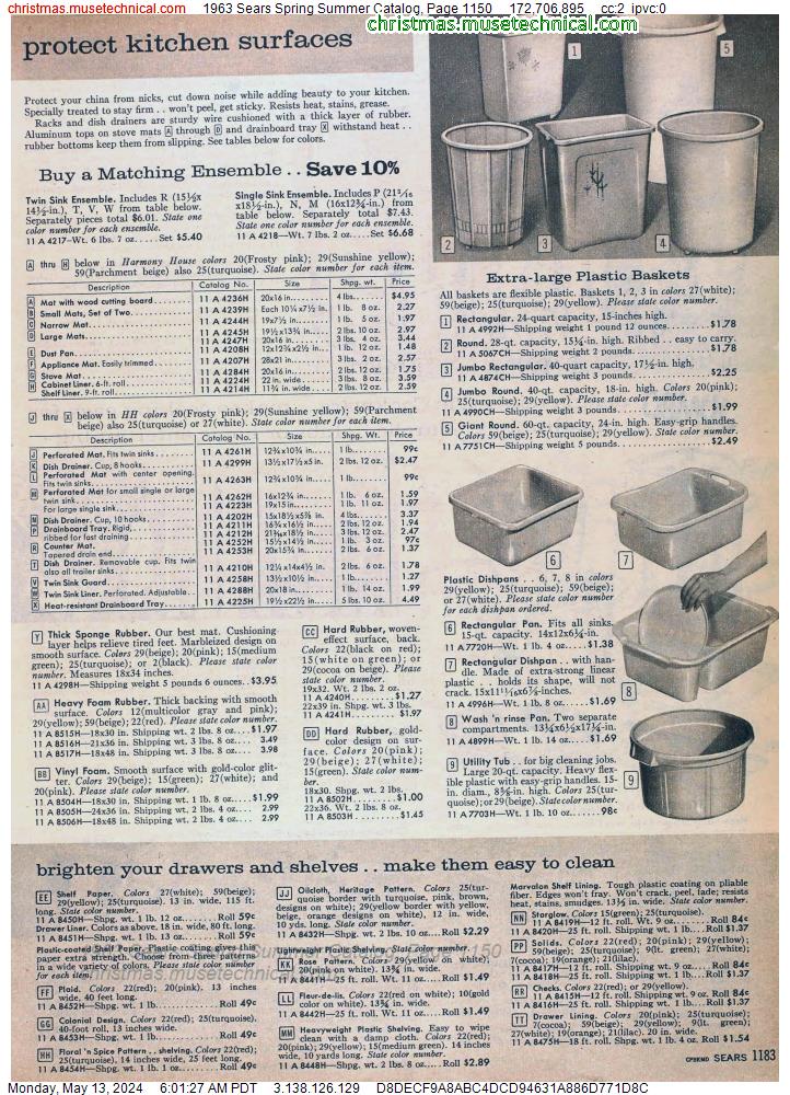 1963 Sears Spring Summer Catalog, Page 1150