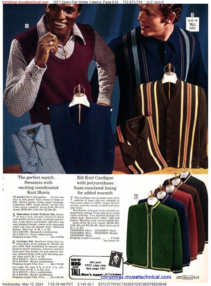 1971 Sears Fall Winter Catalog, Page 619