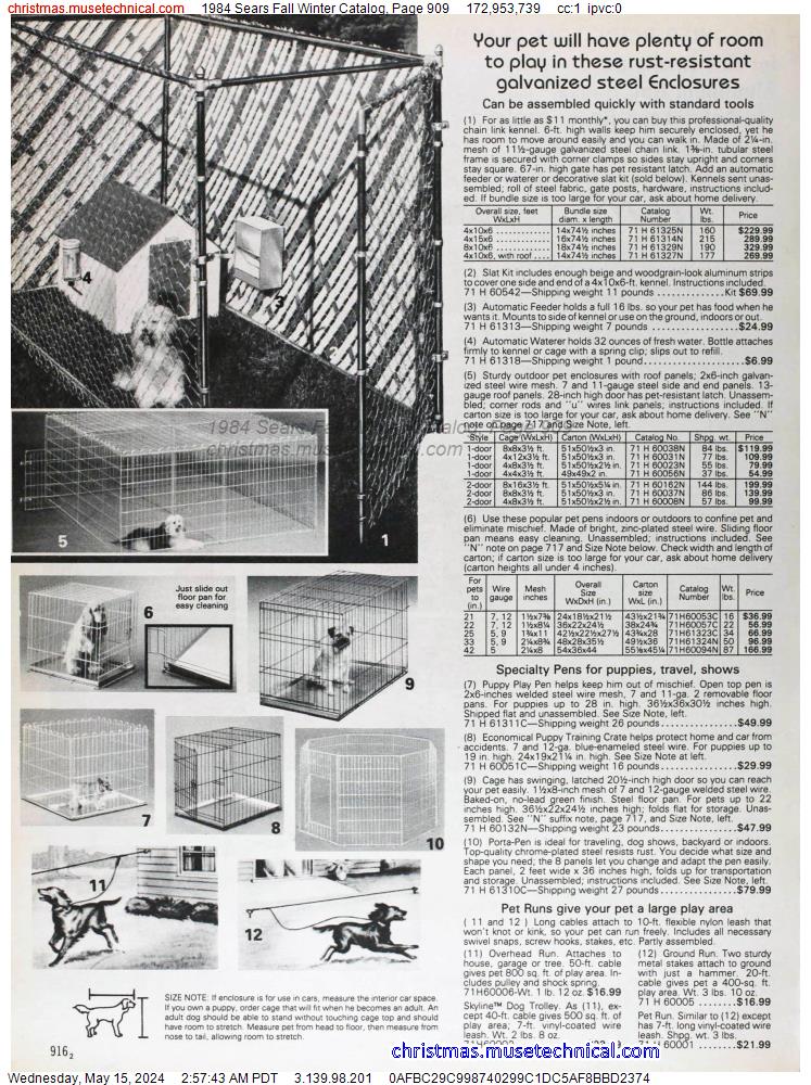 1984 Sears Fall Winter Catalog, Page 909