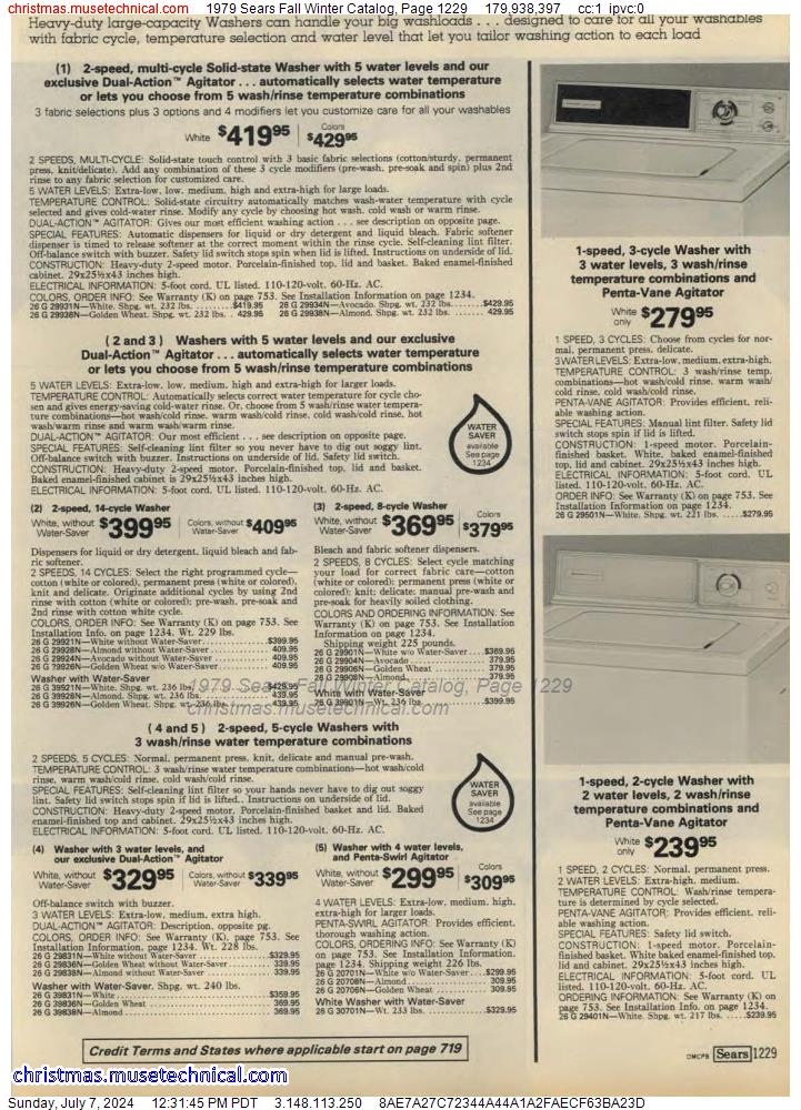 1979 Sears Fall Winter Catalog, Page 1229