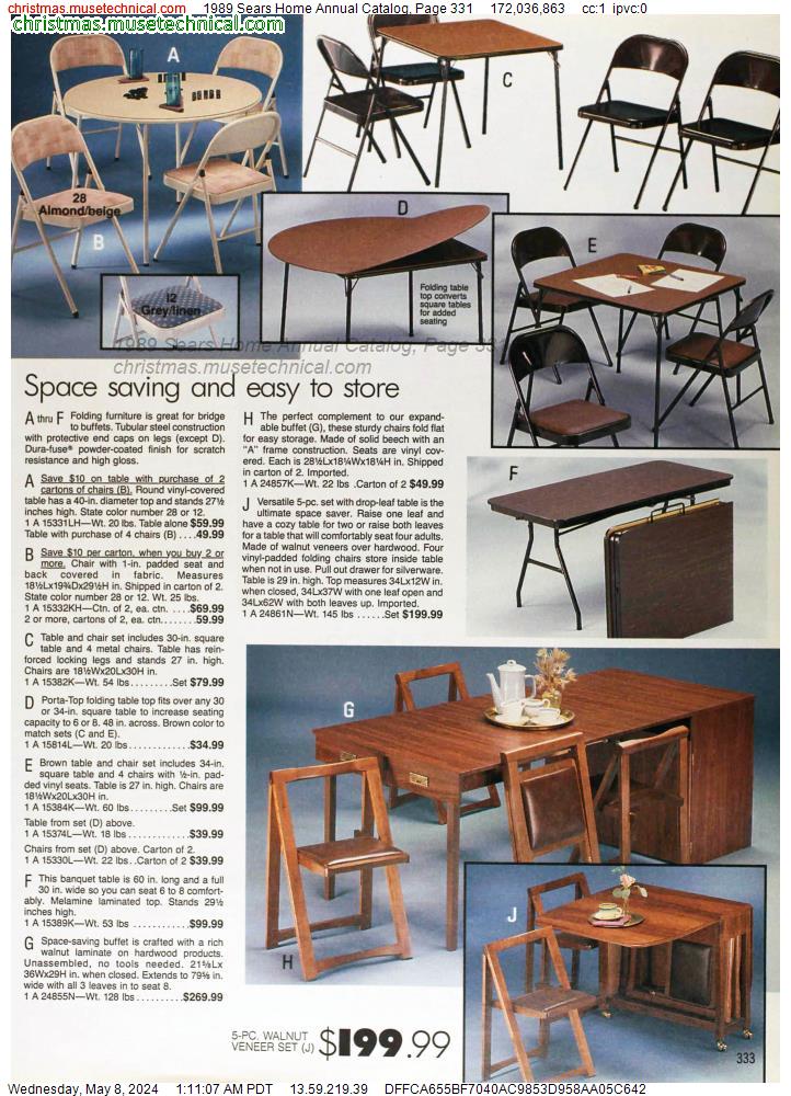 1989 Sears Home Annual Catalog, Page 331