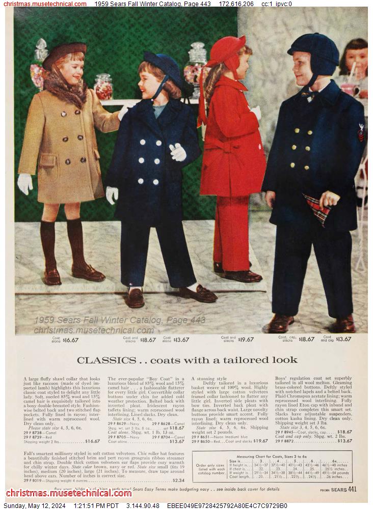 1959 Sears Fall Winter Catalog, Page 443