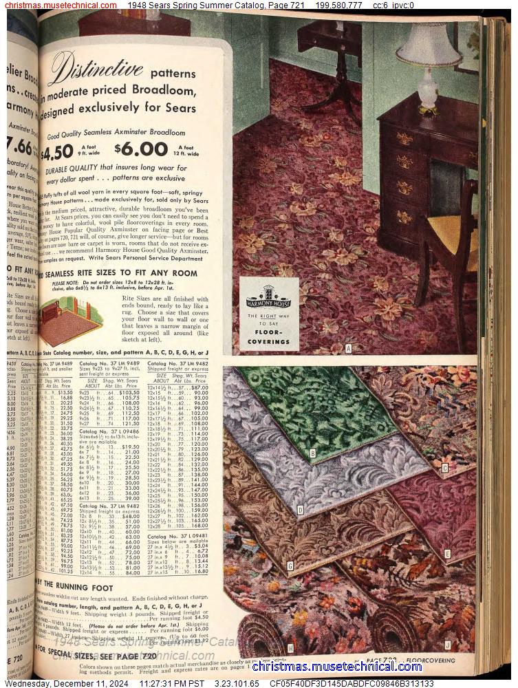 1948 Sears Spring Summer Catalog, Page 721