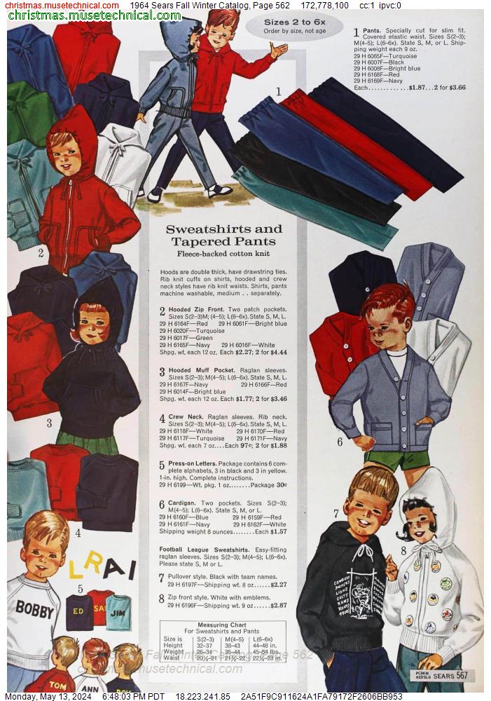 1964 Sears Fall Winter Catalog, Page 562