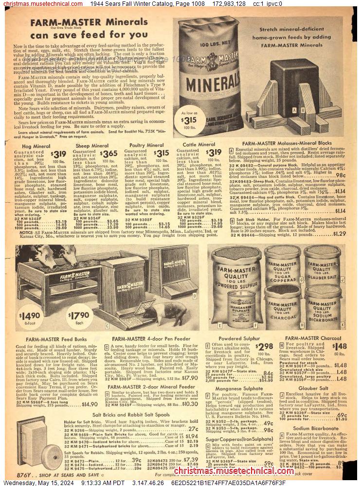 1944 Sears Fall Winter Catalog, Page 1008