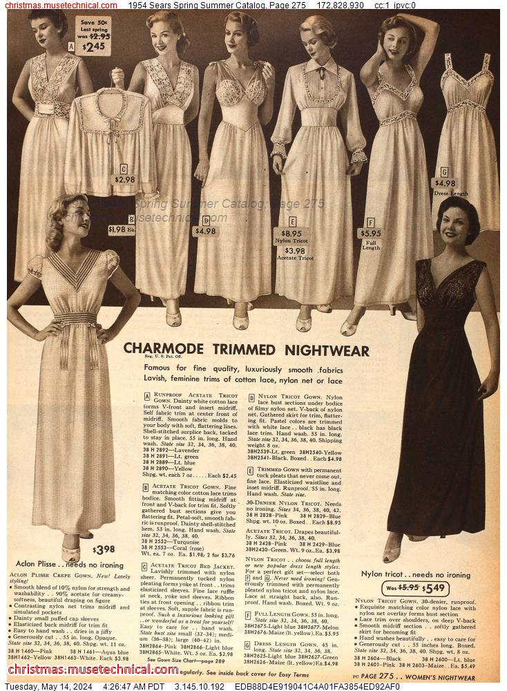 1954 Sears Spring Summer Catalog, Page 275
