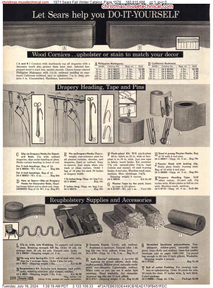 1971 Sears Fall Winter Catalog, Page 1578