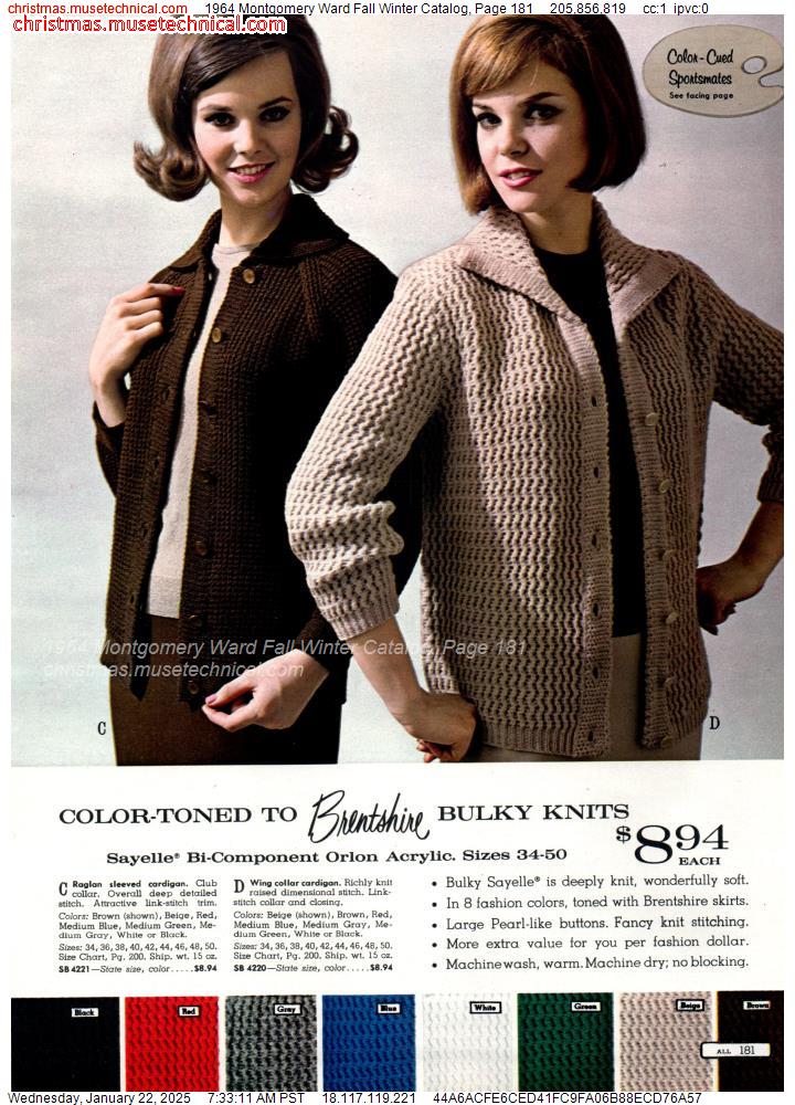 1964 Montgomery Ward Fall Winter Catalog, Page 181