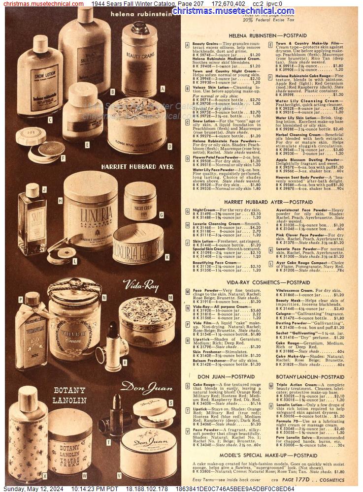 1944 Sears Fall Winter Catalog, Page 207