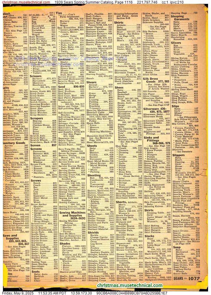 1939 Sears Spring Summer Catalog, Page 1116