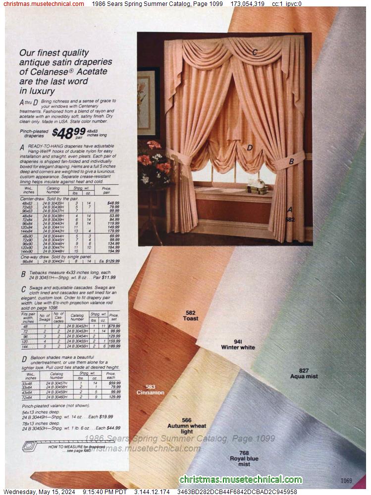 1986 Sears Spring Summer Catalog, Page 1099
