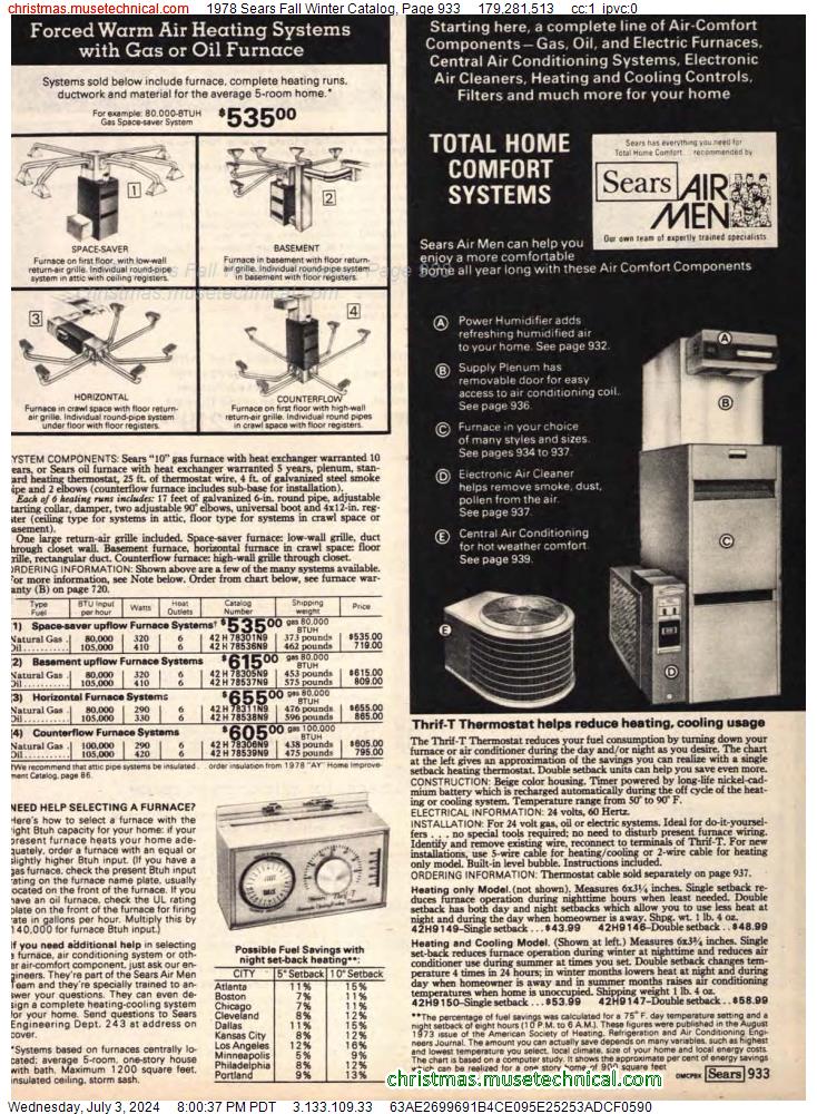 1978 Sears Fall Winter Catalog, Page 933