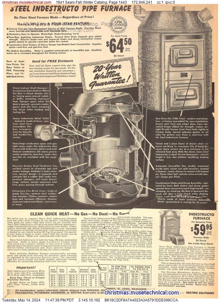 1941 Sears Fall Winter Catalog, Page 1443