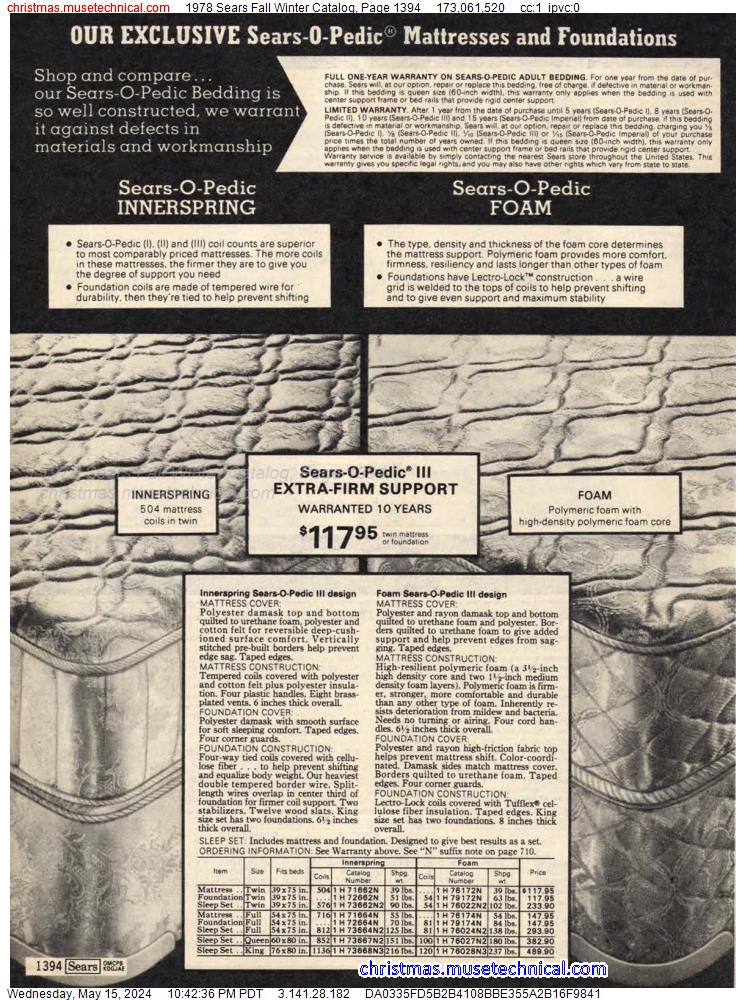 1978 Sears Fall Winter Catalog, Page 1394