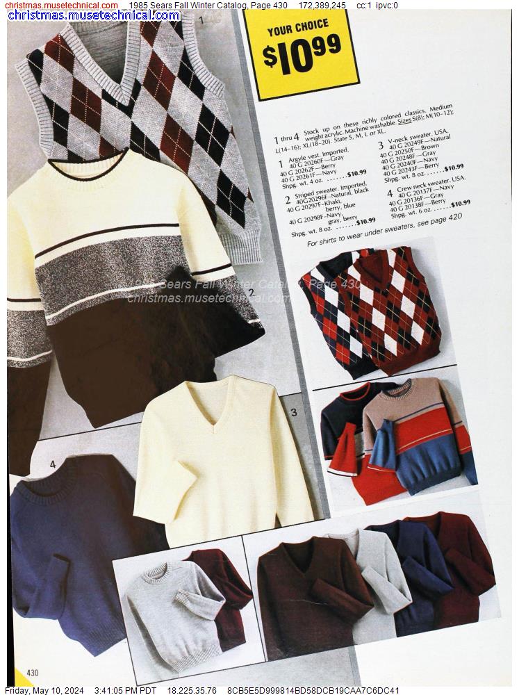 1985 Sears Fall Winter Catalog, Page 430