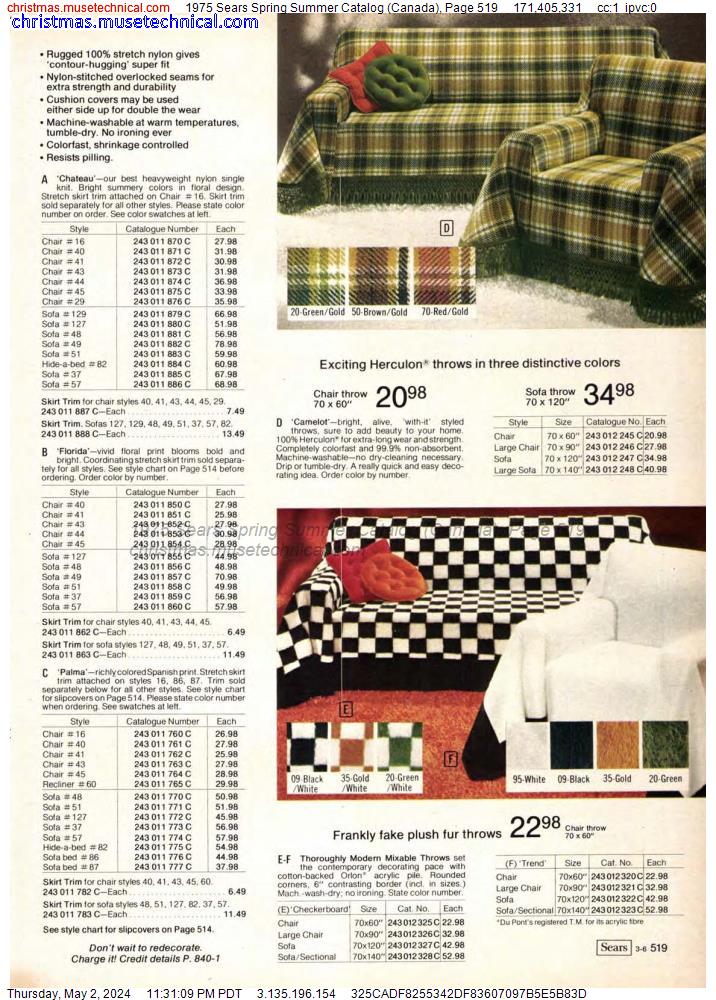 1975 Sears Spring Summer Catalog (Canada), Page 519