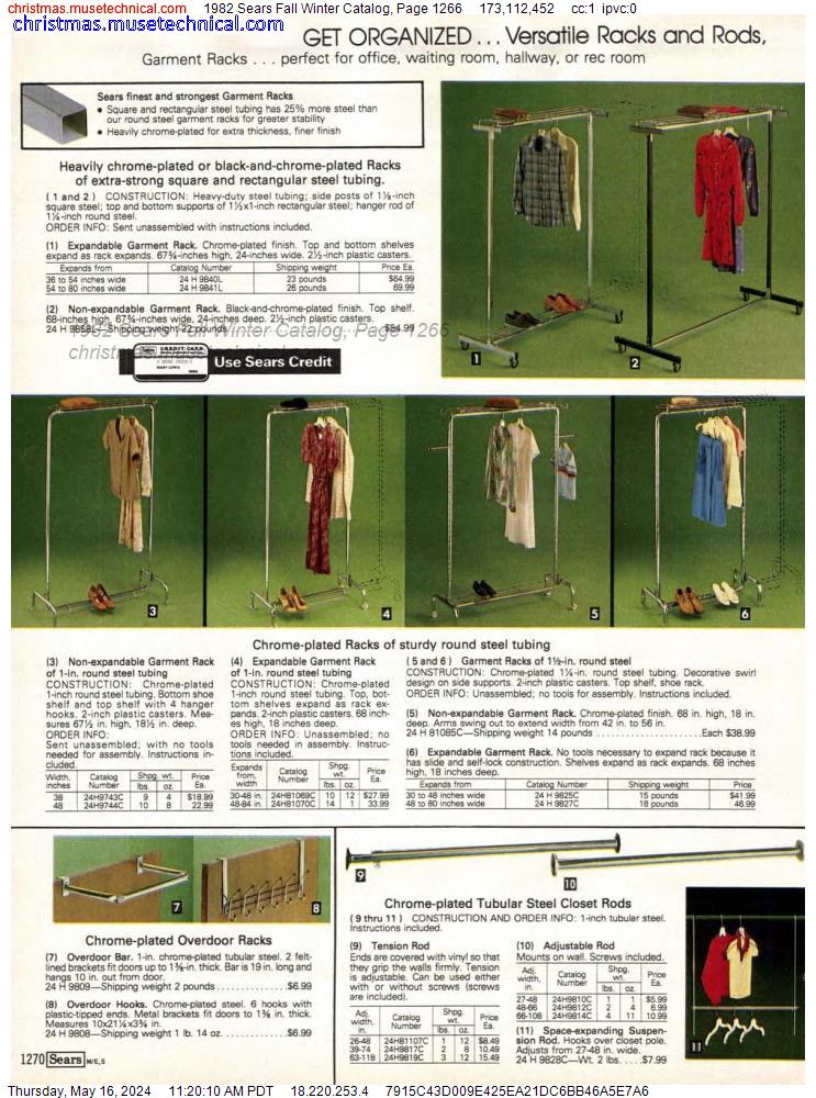 1982 Sears Fall Winter Catalog, Page 1266