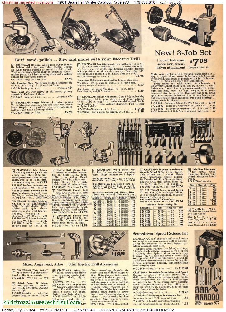 1961 Sears Fall Winter Catalog, Page 973