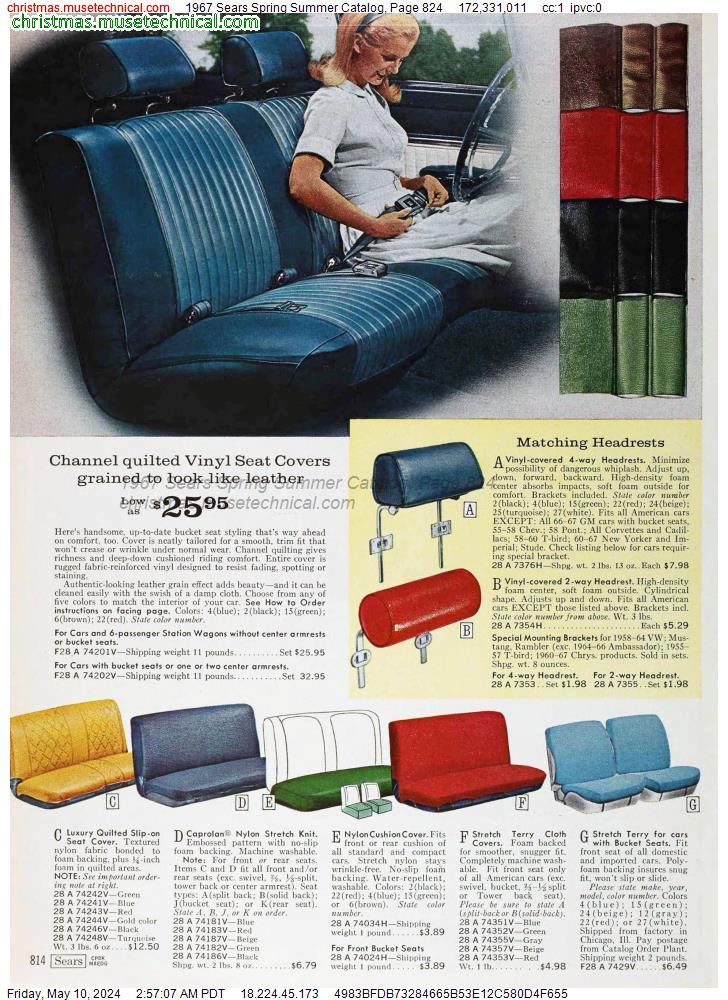 1967 Sears Spring Summer Catalog, Page 824