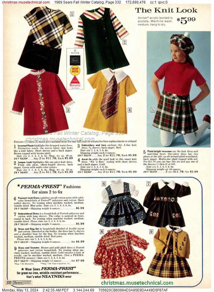 1969 Sears Fall Winter Catalog, Page 332