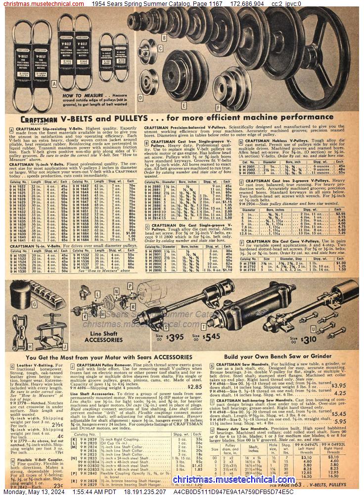 1954 Sears Spring Summer Catalog, Page 1167