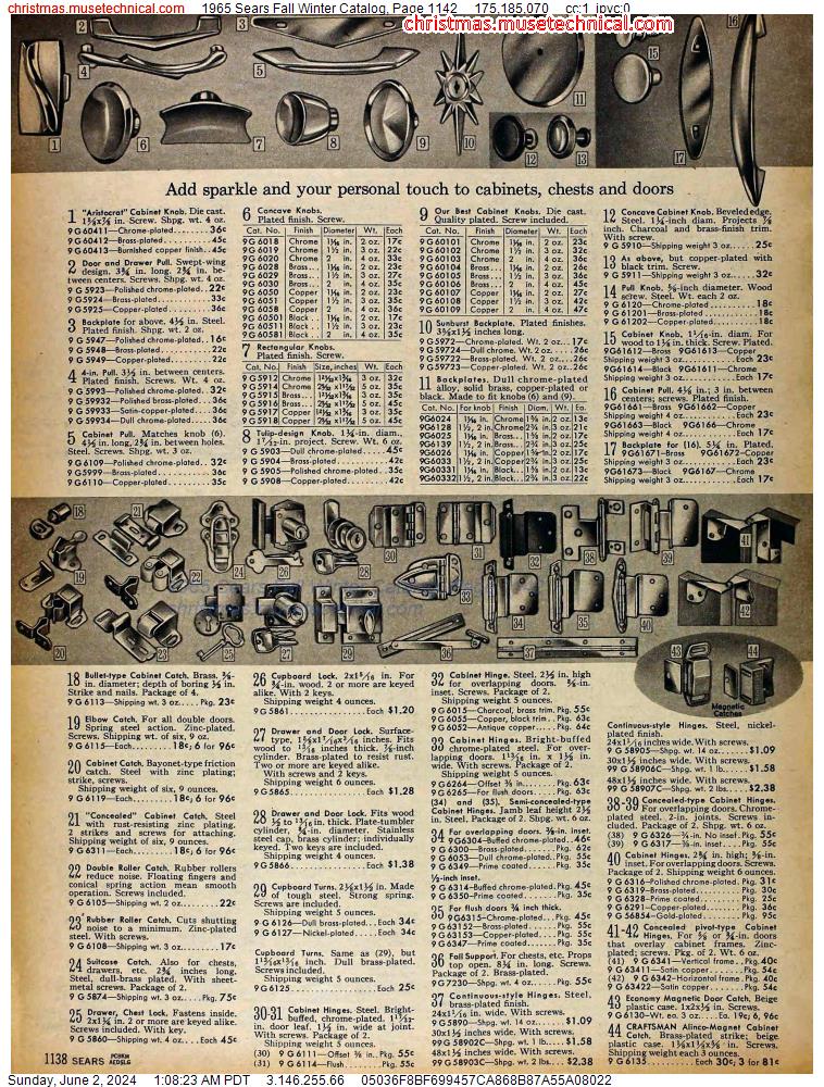 1965 Sears Fall Winter Catalog, Page 1142