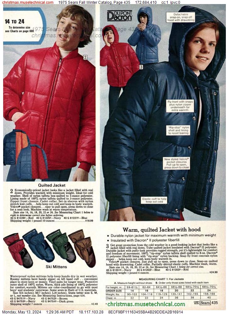 1975 Sears Fall Winter Catalog, Page 435