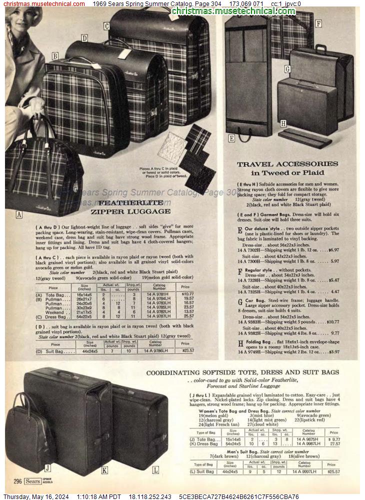 1969 Sears Spring Summer Catalog, Page 304